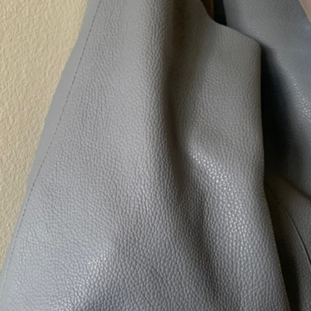 NWT Kurt Geiger Violet Light Gray Pebbled Soft Oversized Leather Tote